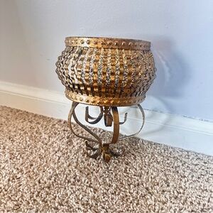 Vintage Gold Metal Wall Sconce wall pocket